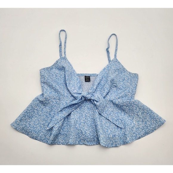 SHEIN Tops - Shein Womens Cropped Baby Doll Blue Floral M/6 Y2K Country‎ Style